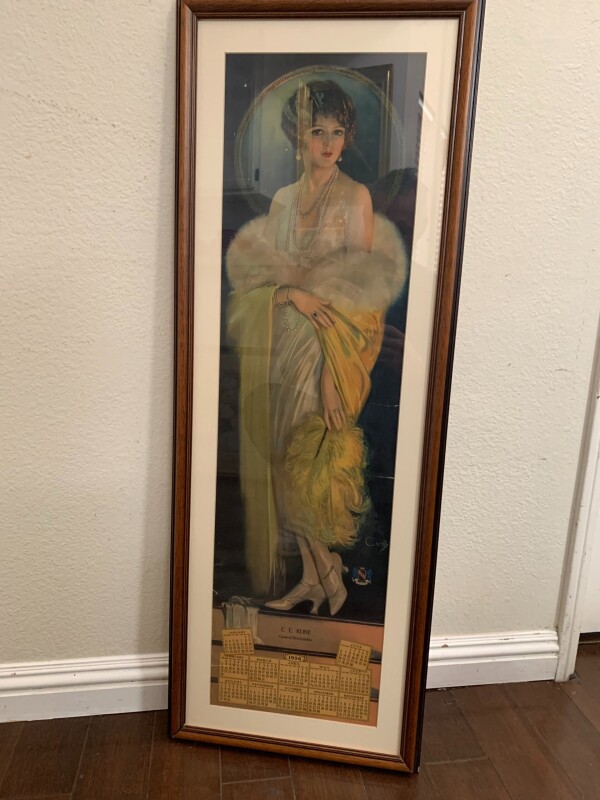 E.E. Kline Calendar - Art by Earl Christy (1926) 14.5 x 39 US - Framed