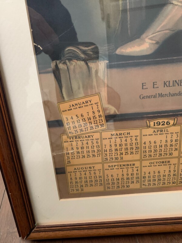 E.E. Kline Calendar - Art by Earl Christy (1926) 14.5 x 39 US - Framed - Image 4