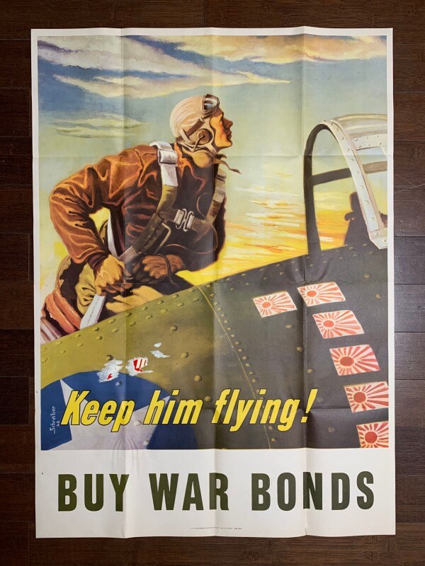 Keep Him Flying! - Schreiber (1942) 28.5 x 40 US War Bond Poster - Unused