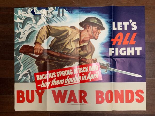 Let's All Fight - US War Bond Poster (1942) 22x28US WWII Advertising Poster