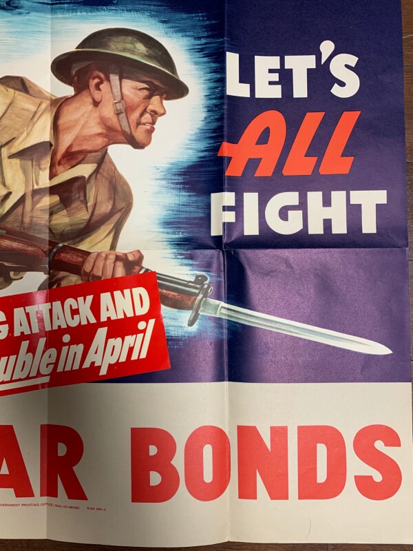 Let's All Fight - US War Bond Poster (1942) 22x28US WWII Advertising Poster - Image 5