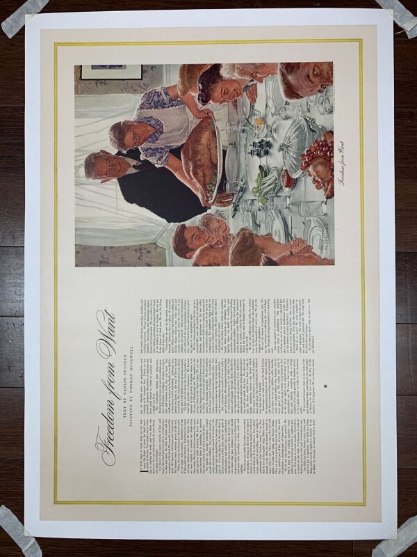 The Four Wants - Norman Rockwell (1943) 18x26 US Posters LB (x4) - Image 3