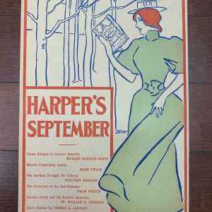 Harper's September - Art by Penfield (1898) 8 x 9.375 US Advertising Poster