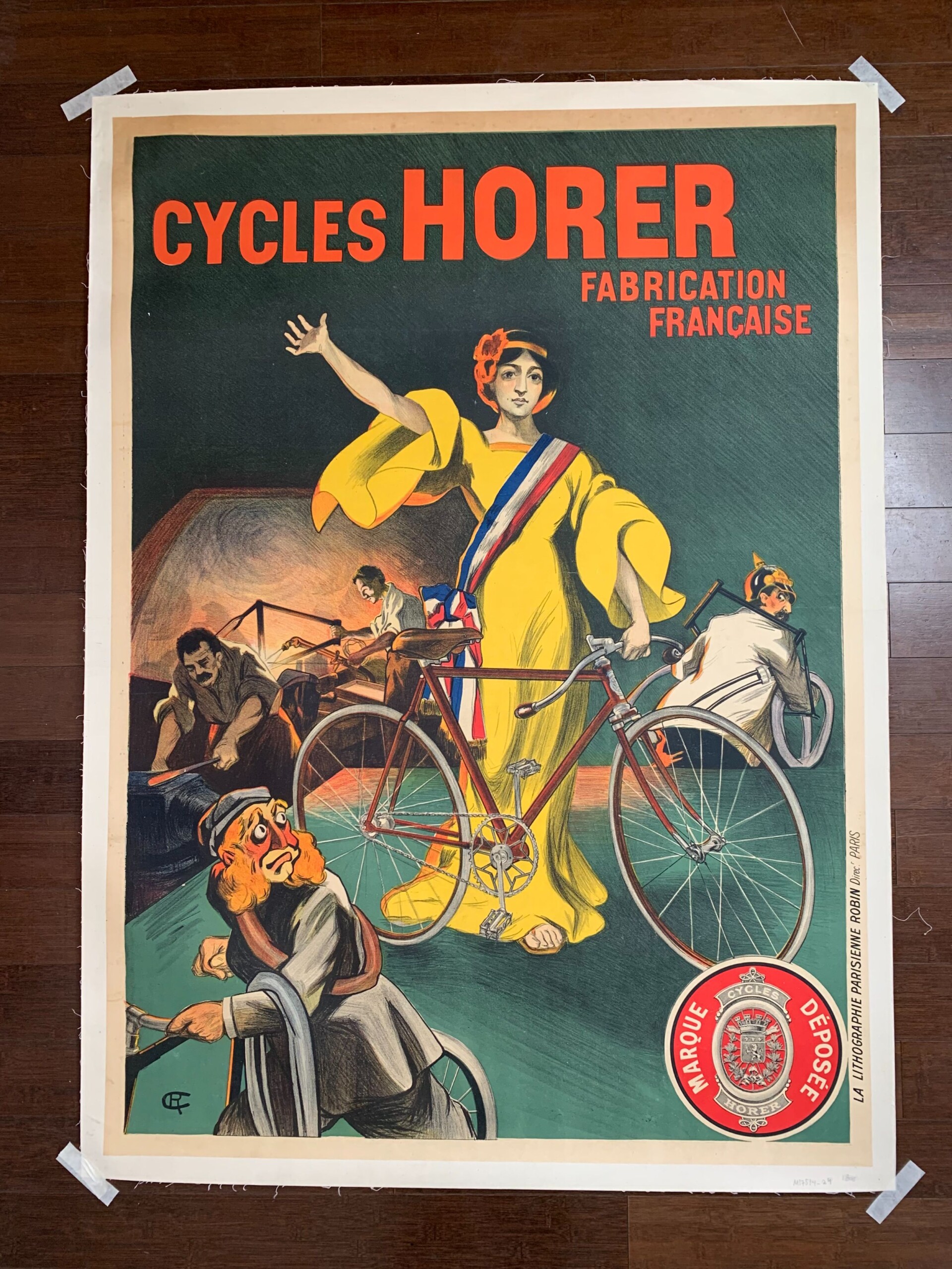 Cycles Horer - Monogram CR (1917) 38x53 French Advertising Poster LB