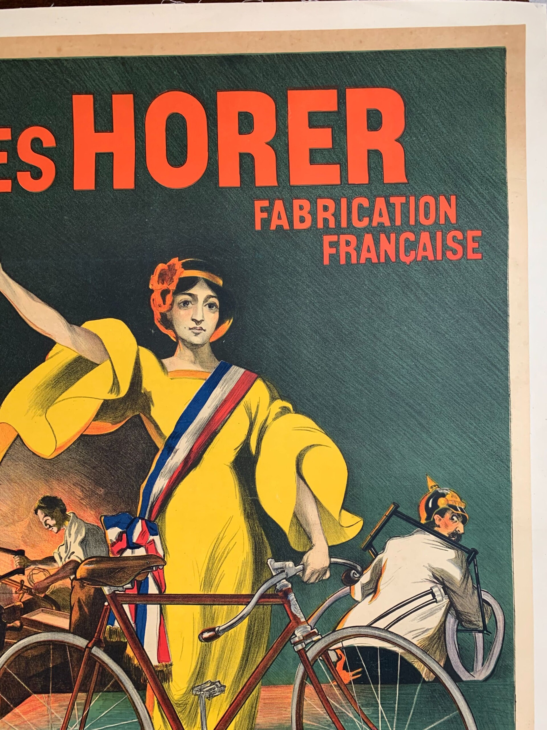 Cycles Horer - Monogram CR (1917) 38x53 French Advertising Poster LB - Image 4