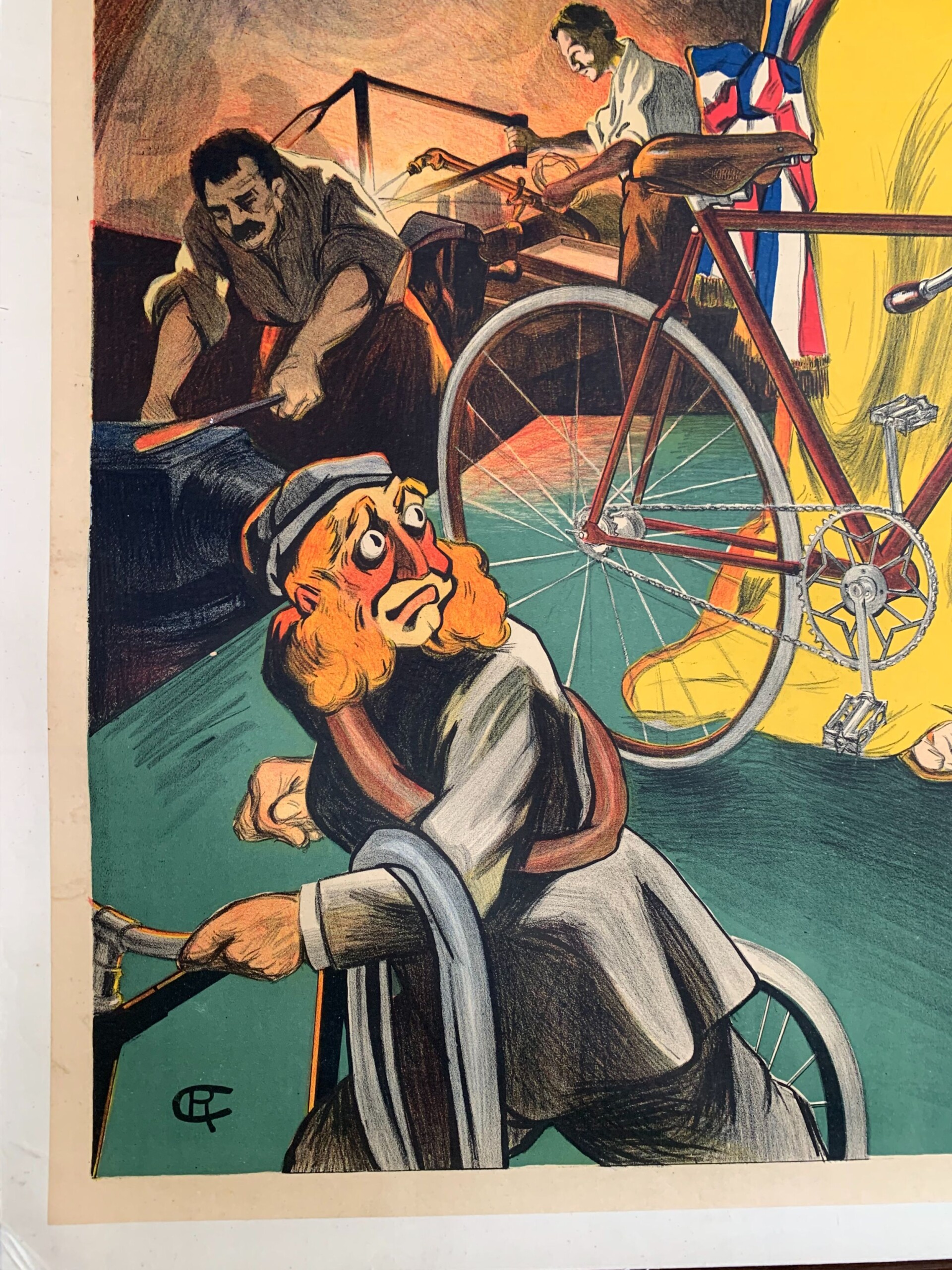 Cycles Horer - Monogram CR (1917) 38x53 French Advertising Poster LB - Image 6
