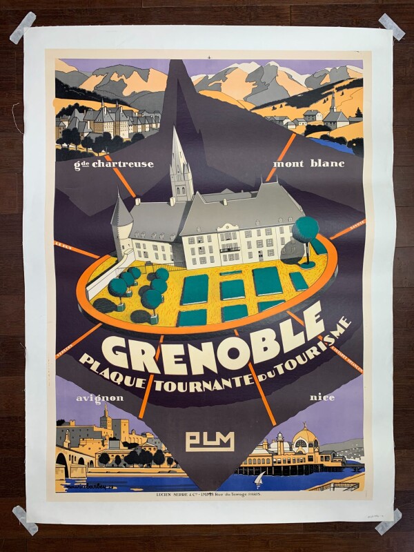 Grenoble PLM Railways - Art Maurice Barbey (1928) 30 x 42 French Litho Travel LB