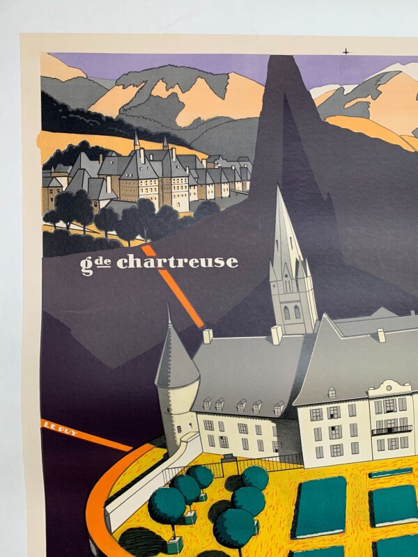 Grenoble PLM Railways - Art Maurice Barbey (1928) 30 x 42 French Litho Travel LB - Image 2