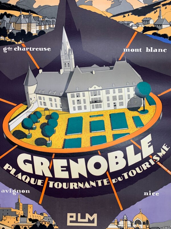 Grenoble PLM Railways - Art Maurice Barbey (1928) 30 x 42 French Litho Travel LB - Image 6