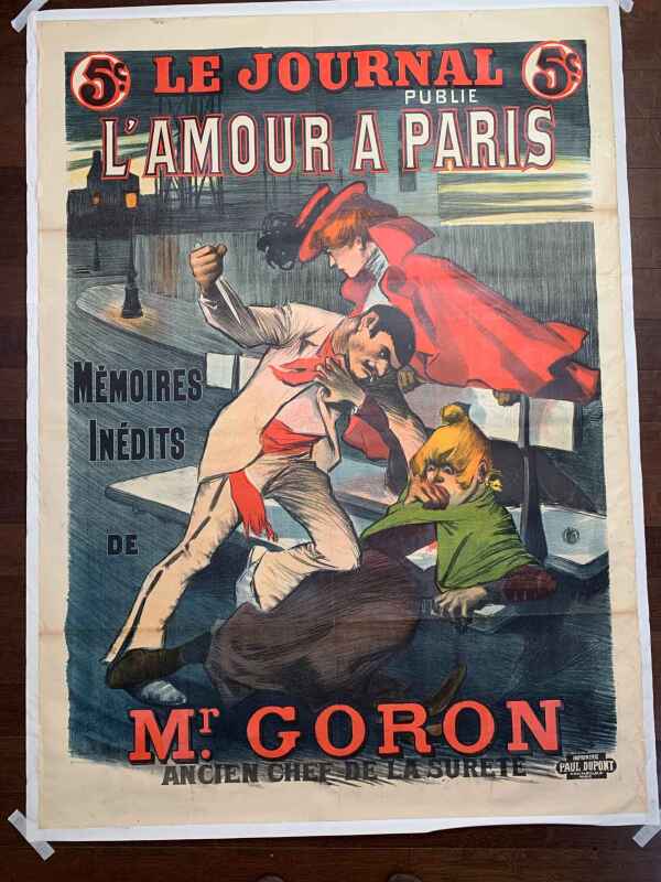 l'Amour a Paris Mr. Goron - Art Balluriau (1898) 43x59 French Litho Poster LB