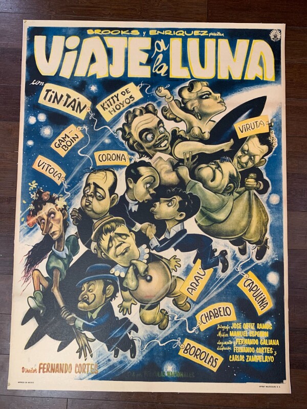 Viaje a La Luna/Rocket To The Moon - Art by Cabral (1958) 26.25x36.75 Mexican Movie Poster LB