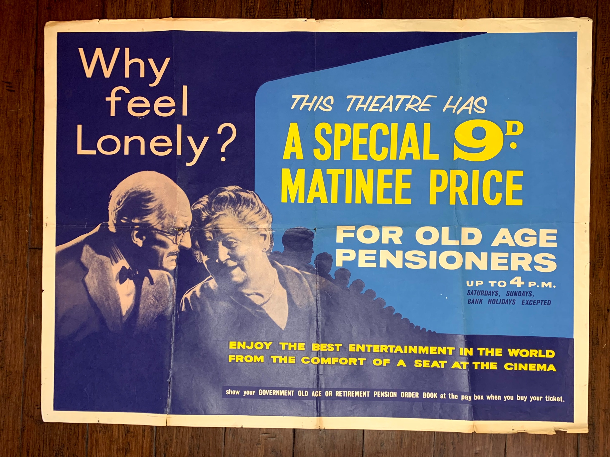 Pensioner’s Matinee (1966) 30×40 UK Quad Movie Poster AAA Vintage Posters