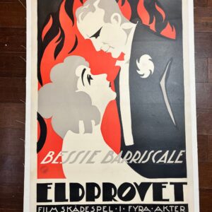Eldprovet - Hearts Asleep (1919) 25.5x35.75 Swedish Art Deco Linocut Movie Poster LB