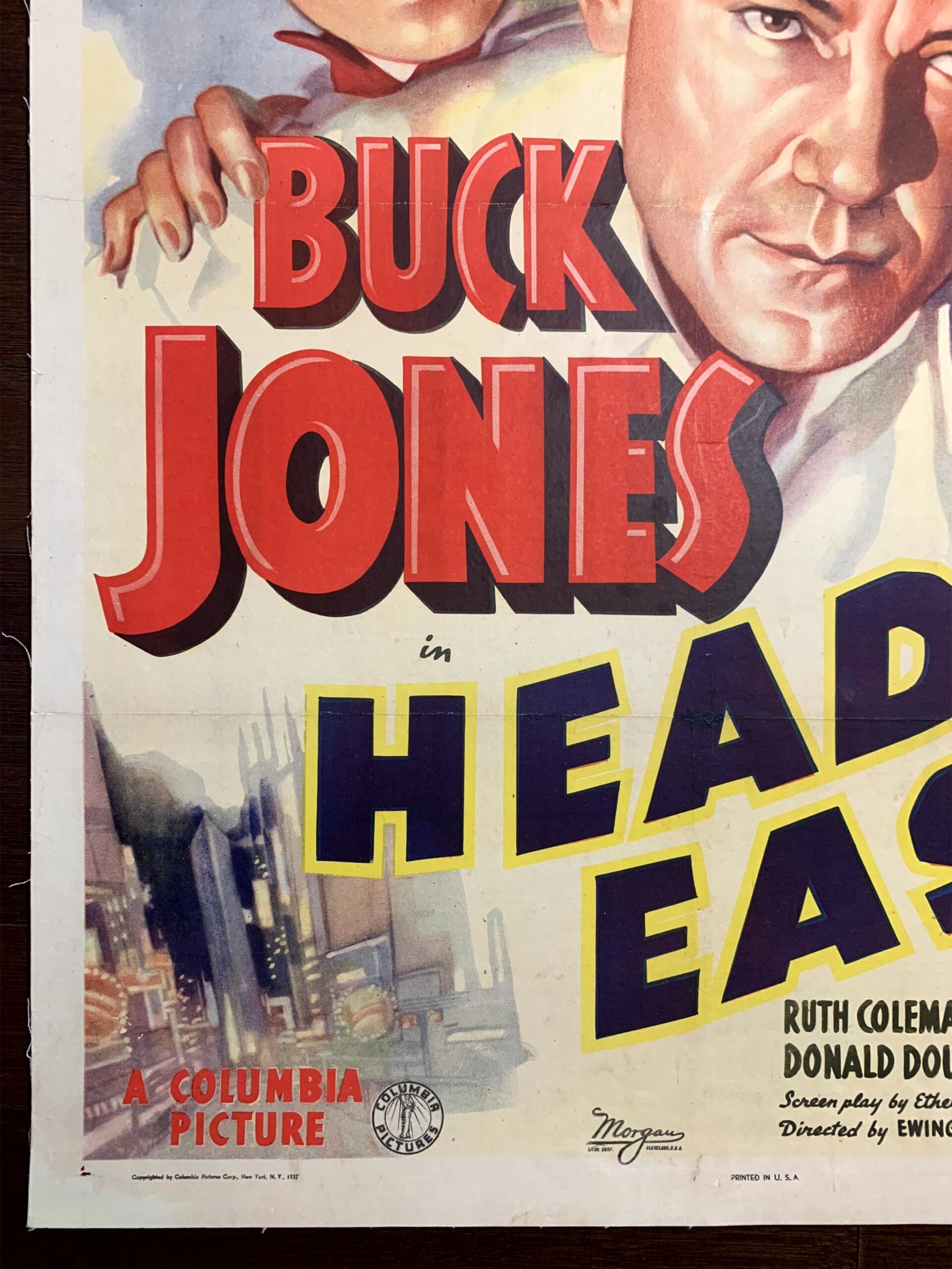 Headin' East - Buck Jones, Three Stooges (1937) US One Sheet Movie Poster LB - Image 4