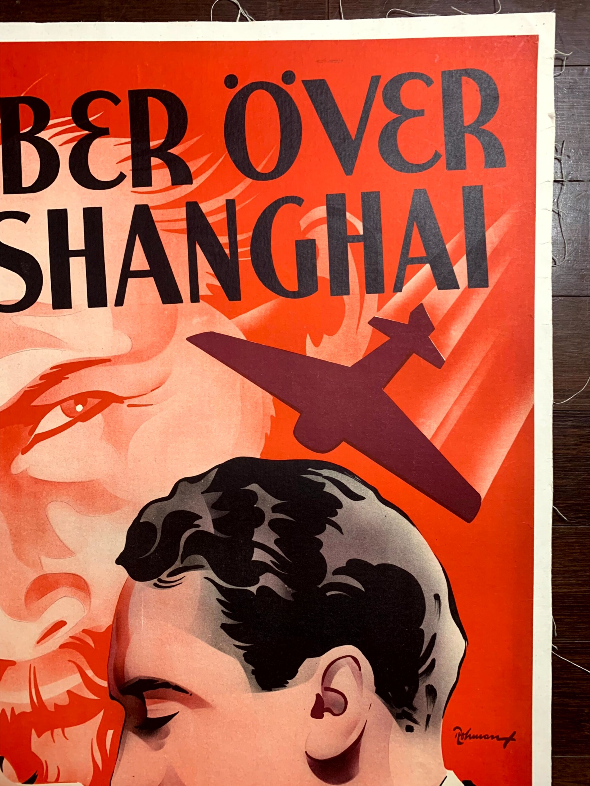 Bomber Over Shanghai - Art by Rohman (1938) Swedish One Sheet Movie Poster LB - Image 7