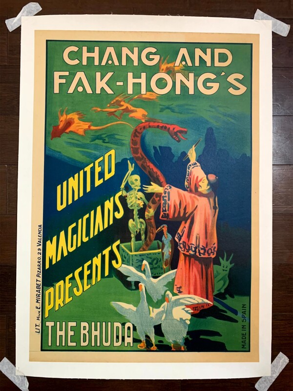 Chang and Fak-Hong - The Bhudda (1923) 17x25 Spanish Magic Poster LB
