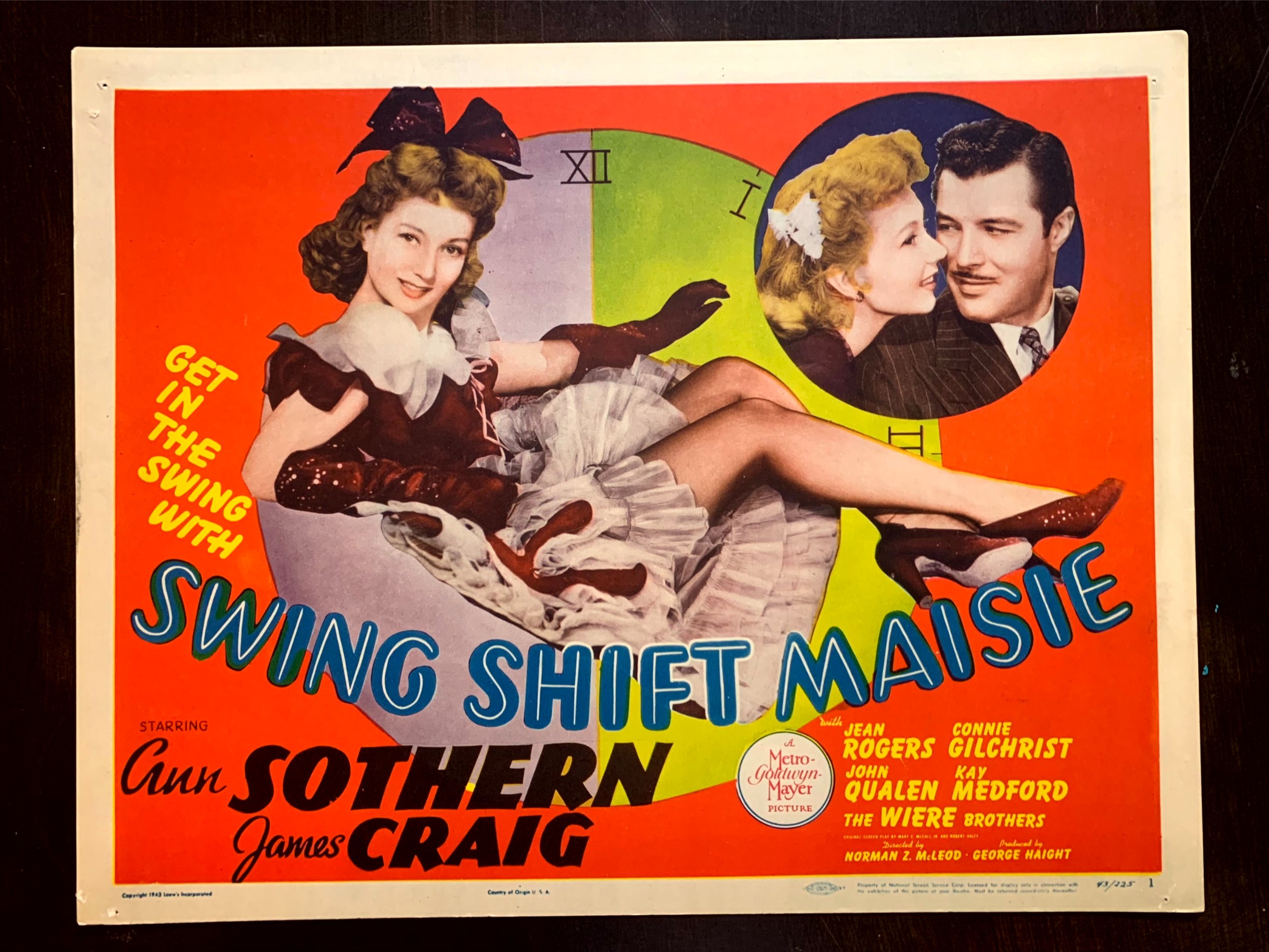 Swing Shift Maisie – Ann Sothern (1943) US Title Card Movie Poster - AAA  Vintage Posters