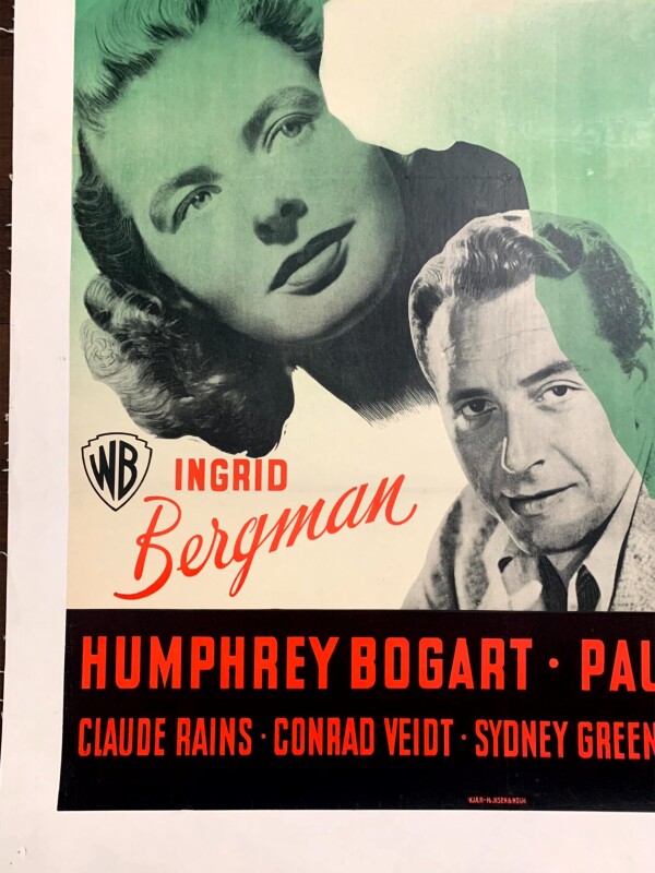Casablanca - Bogart, Bergman (1946) 24x34 Danish Movie Poster LB - Image 4