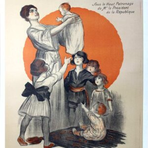Journée Nationale Des Mères De Familles Nombreuses (1915) 30x44” French War Poster LB