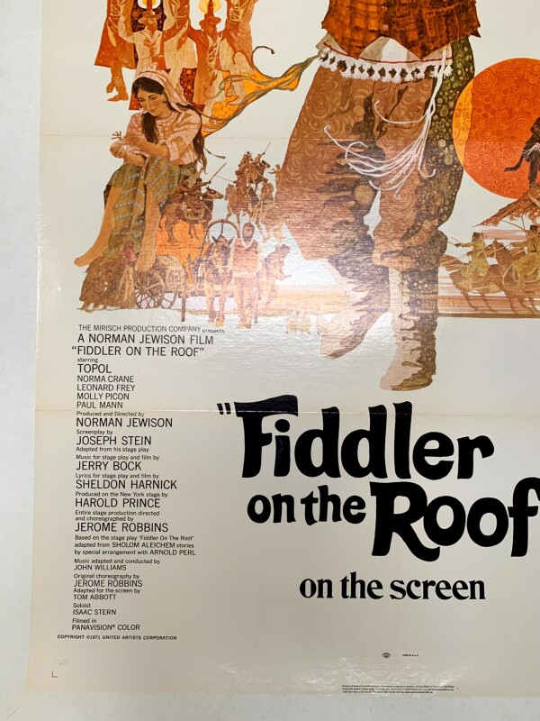 Fiddler On The Roof (1971) US One Sheet Movie Poster LB - Image 4