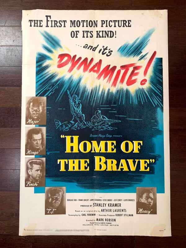 Home Of The Brave - Stanley Kramer (1949) US One Sheet Movie Poster LB