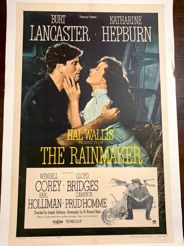 The Rainmaker - Katherine Hepburn (1955) US One Sheet Movie Poster LB