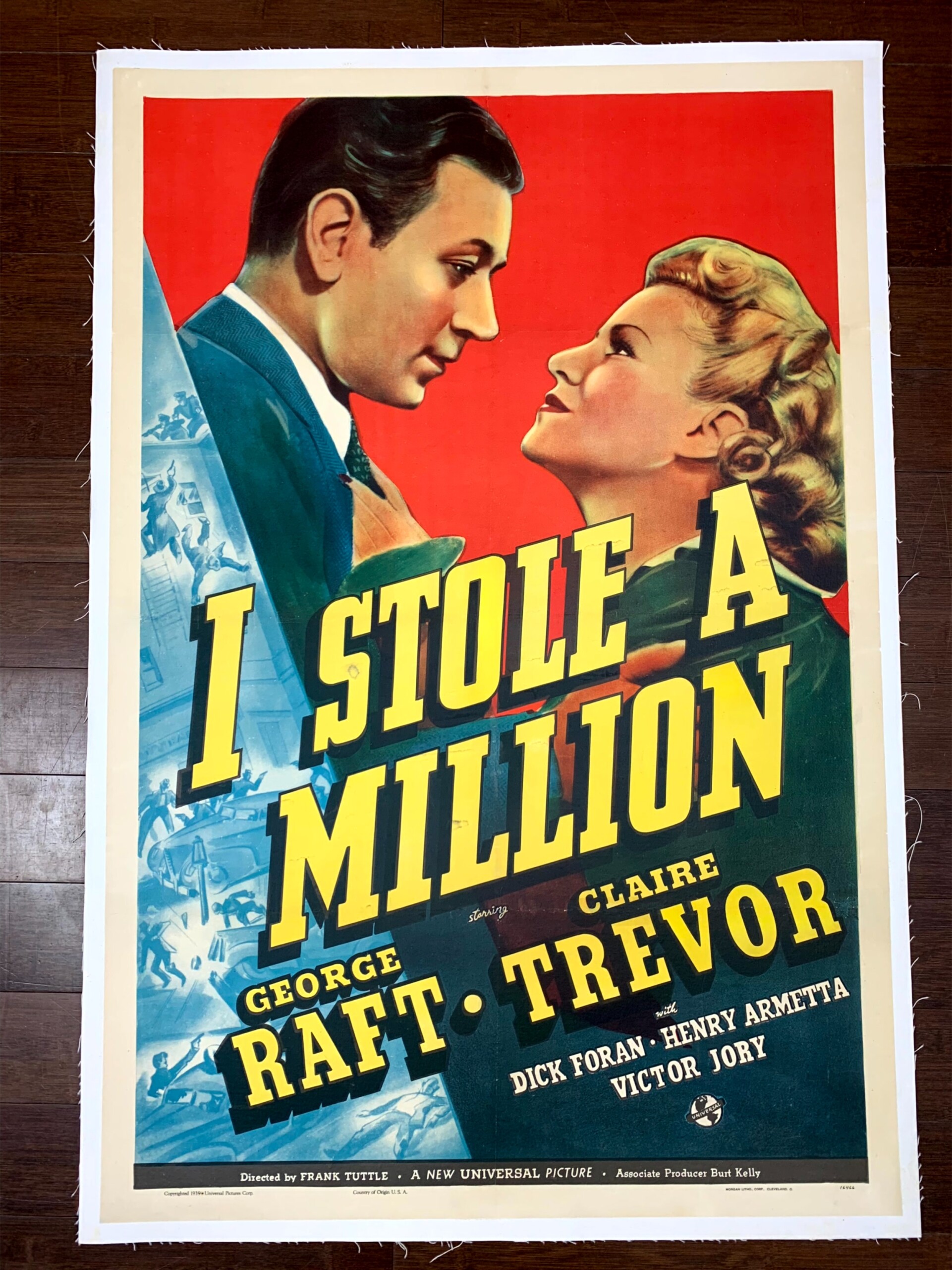 I Stole A Million - George Raft (1939) US One Sheet Movie Poster LB
