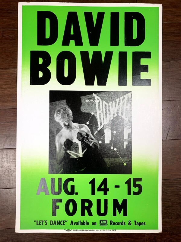 David Bowie - Let's Dance - The Forum (1983) US Window Card Music Poster