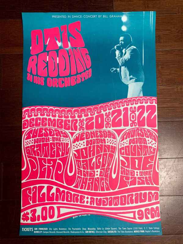 Otis Redding - Grateful Dead (1966) 14x22.5 US Music Poster bg-43 Exc. Cond.