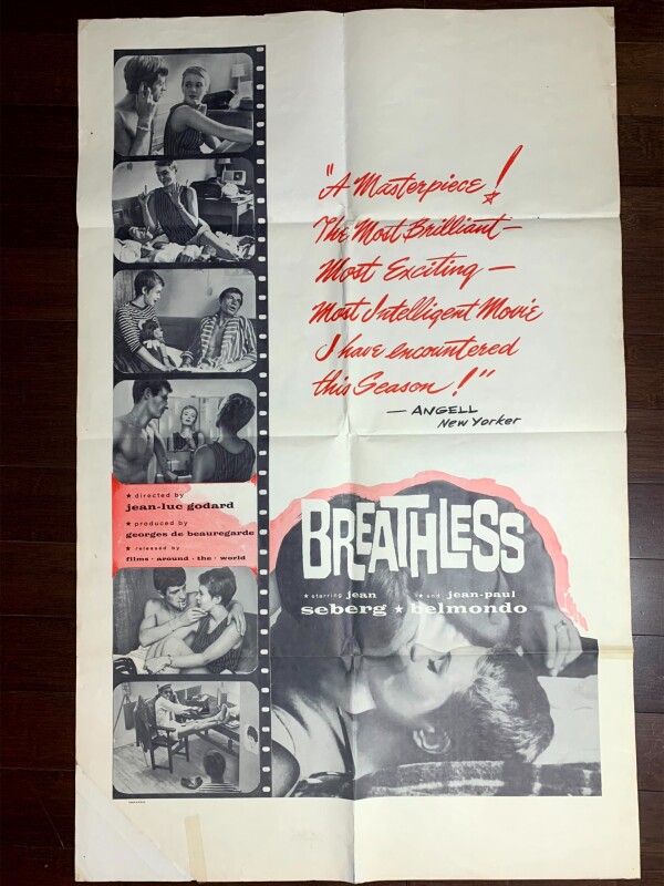 Breathless - Dir. Jean Luc Goddard (1960) US One Sheet Movie Poster