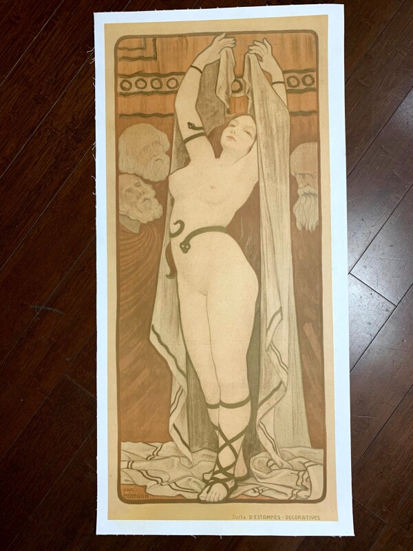 Courtisanes célèbres : Phryné - Art Berthon Great Condition (1899) 14.75x33 French Poster LB
