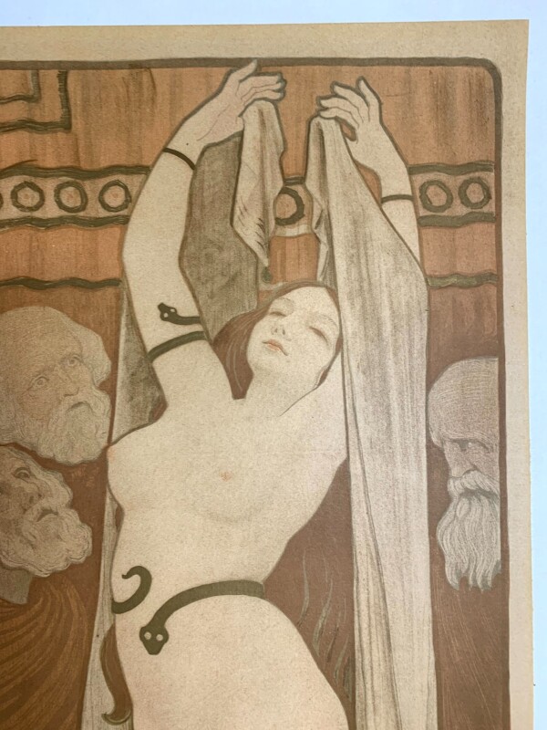 Courtisanes célèbres : Phryné - Art Berthon Great Condition (1899) 14.75x33 French Poster LB - Image 8