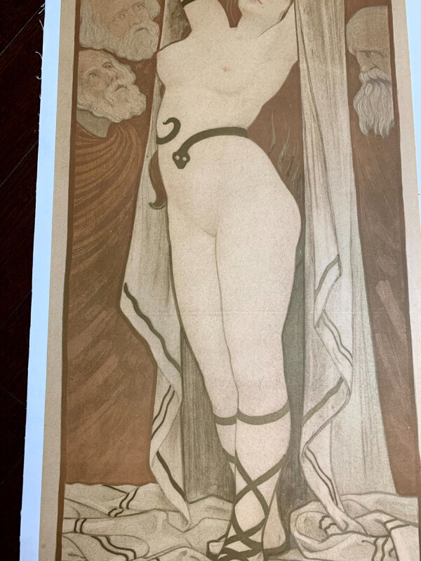 Courtisanes célèbres : Phryné - Art Berthon Great Condition (1899) 14.75x33 French Poster LB - Image 5