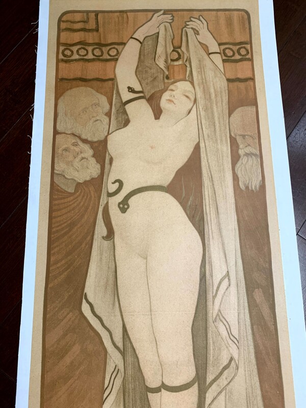 Courtisanes célèbres : Phryné - Art Berthon Great Condition (1899) 14.75x33 French Poster LB - Image 4