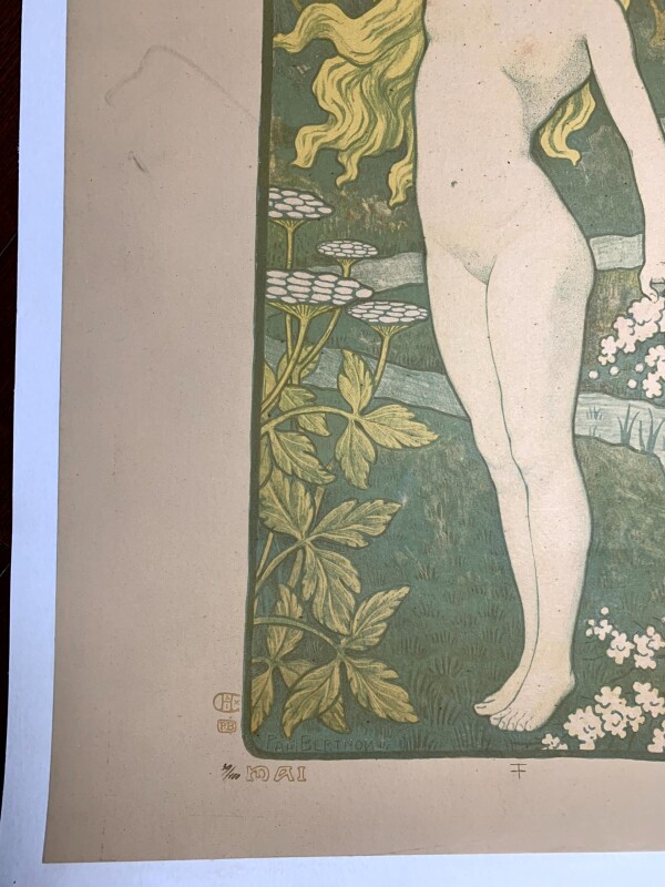 Mai. 1 des 100 épreuves numérotées à la main - Art Berthon Great Condition (1915) 18x28.5 French Poster LB - Image 4