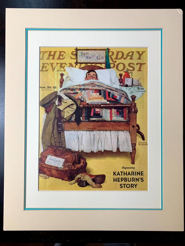 The Saturday Evening Post - Norman Rockwell Bundle (1940's) 10.5x14 US Magazine Covers x3 - Matted