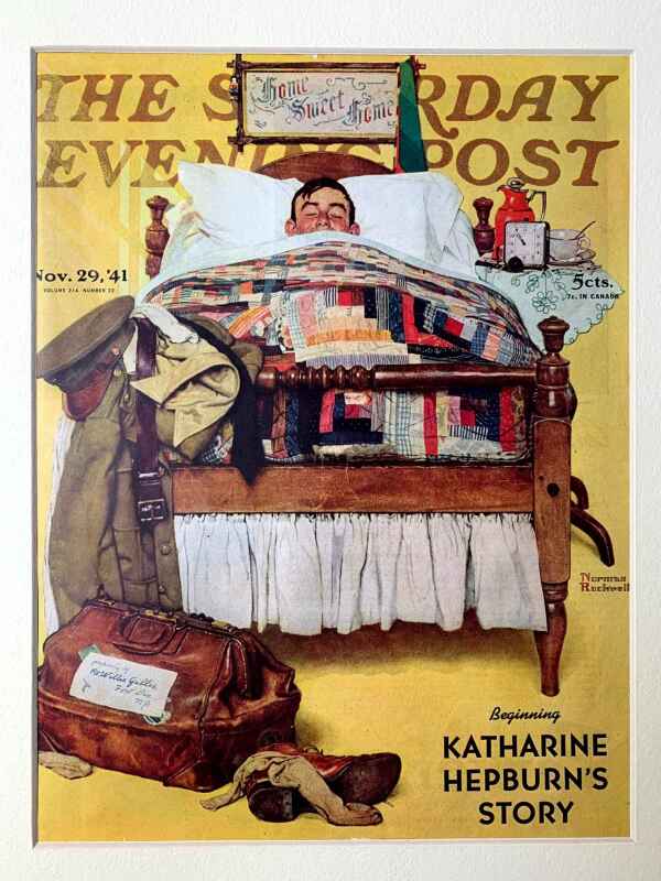The Saturday Evening Post - Norman Rockwell Bundle (1940's) 10.5x14 US Magazine Covers x3 - Matted - Image 2