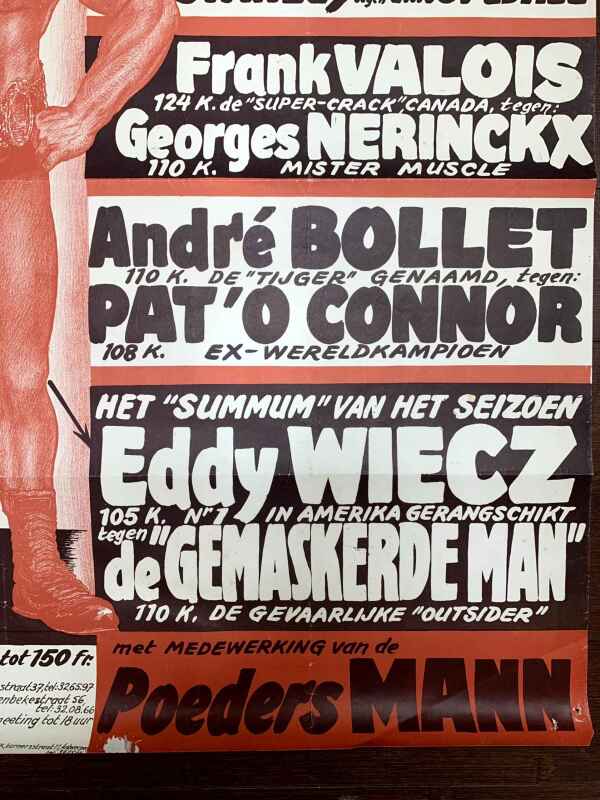 Catch Illustrated - Eddy Wiecz & Cassius Clay (1965) 21.5x26 Belgian Boxing Poster - Image 3