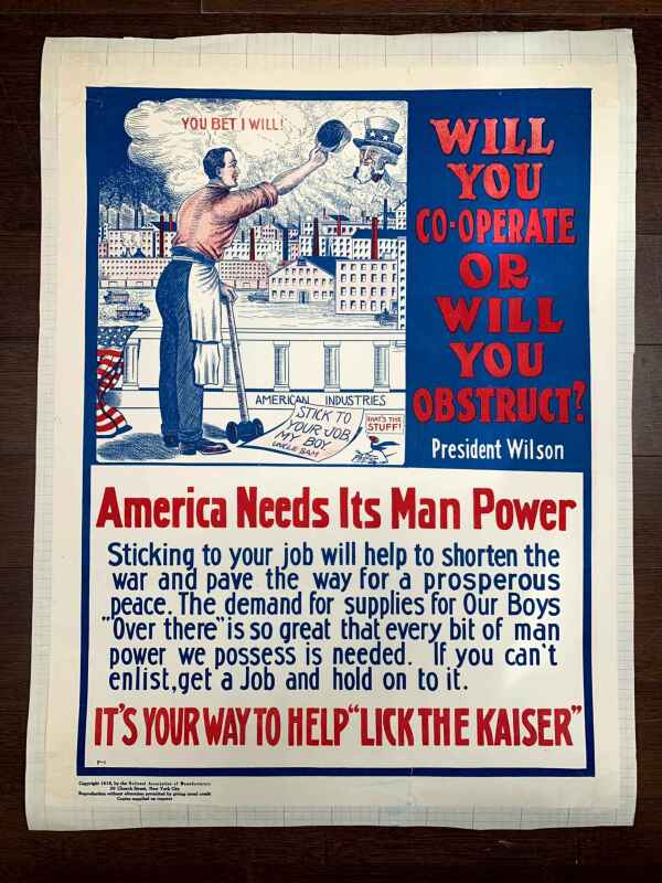Cooperation Will Win The War x7 (1912) 19x24.5 US WWI Posters - Image 4