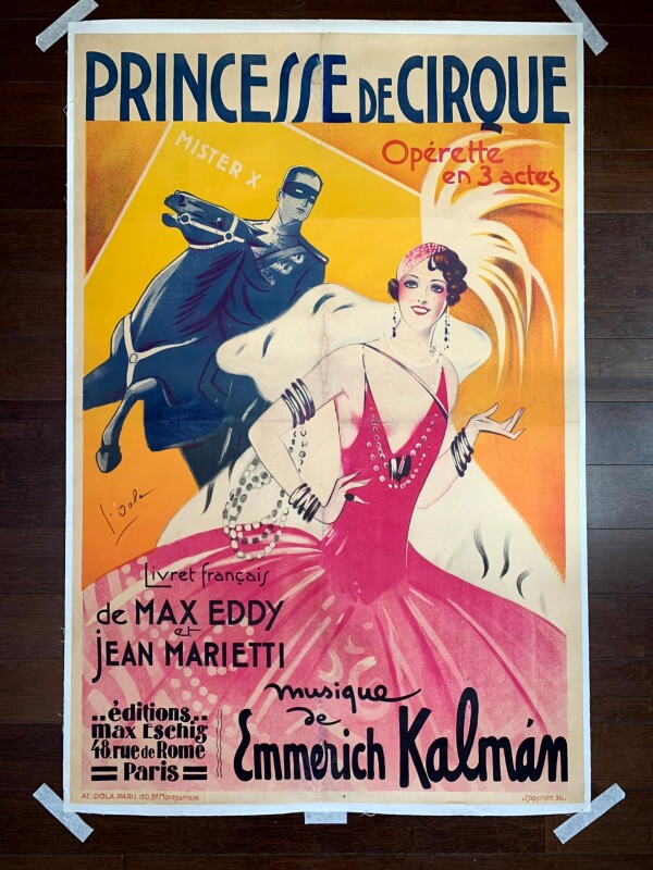 Princesse De Cirque - Art Georges Dola (1930) 30x45.5 French Opera Poster LB