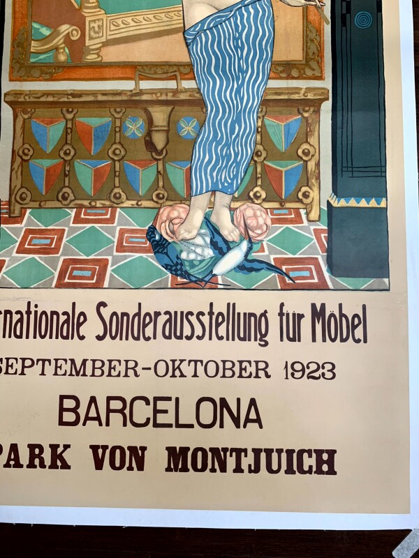 Internationale Sonderausstellung - Barcelona - Art by Gali (1923) 29.75x50.5 Spanish Poster - Image 4