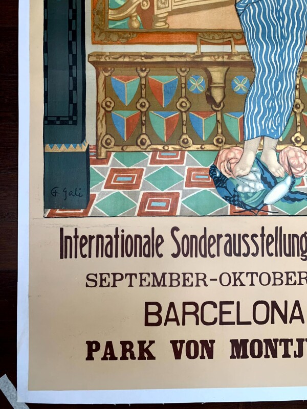 Internationale Sonderausstellung - Barcelona - Art by Gali (1923) 29.75x50.5 Spanish Poster - Image 5