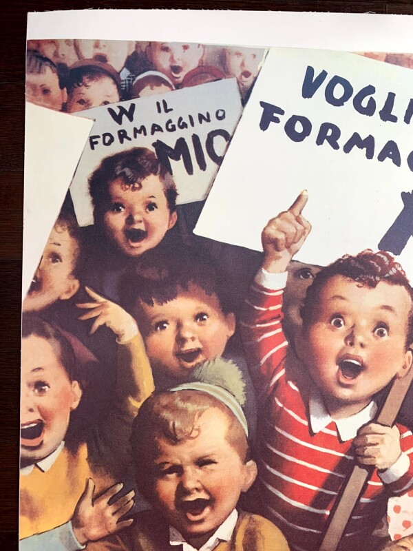 Vogliamo Il Formaggino - Art Boccasile (1955) 27x39 Italian Advertising Poster LB - Image 2