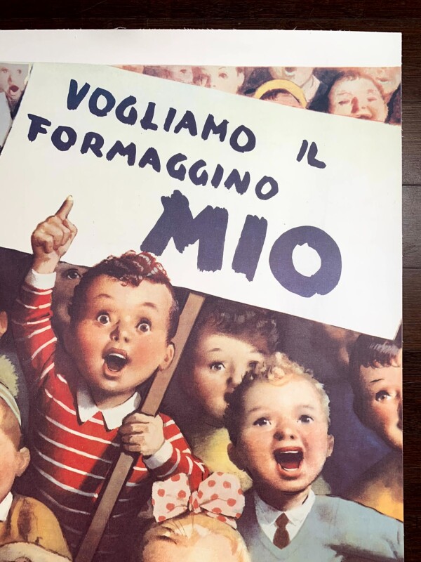 Vogliamo Il Formaggino - Art Boccasile (1955) 27x39 Italian Advertising Poster LB - Image 3