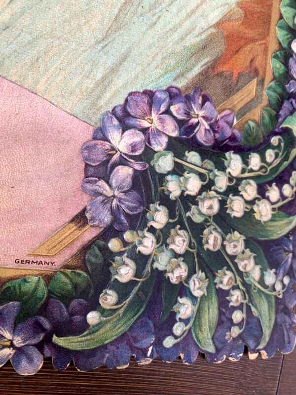 Victorian Embossed Lady (1910) 15x20 German Die-Cut Calendar - Image 3