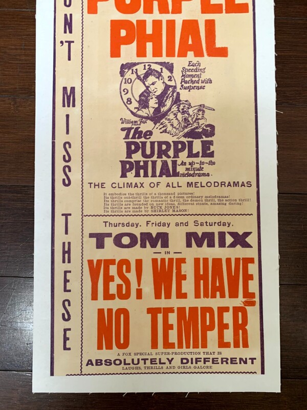 Purple Phial - Buck Jones (1910) 8.5x26 UK Movie Poster LB - Image 2