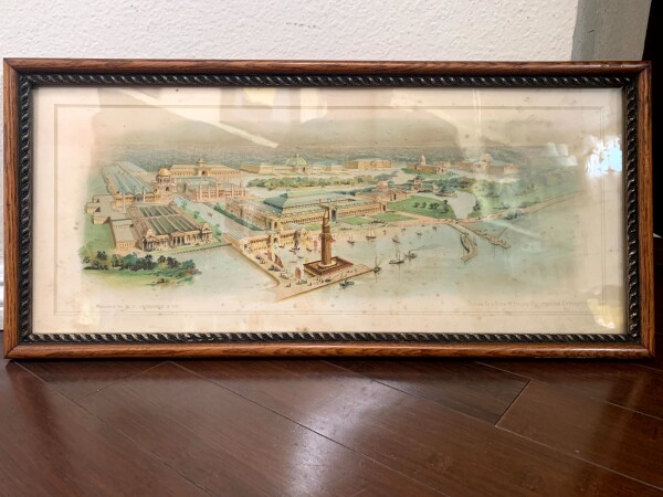 World's Columbia Exposition (1893) 12x25 US Tinted Photos x2 - Framed
