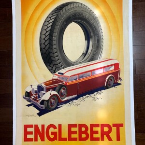 Englebert Tire - Art by George Ham (1933) 30x45 French Advertising Poster LB