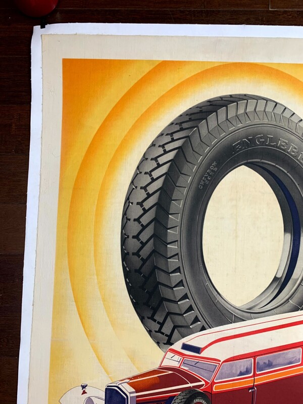 Englebert Tire - Art by George Ham (1933) 30x45 French Advertising Poster LB - Image 3