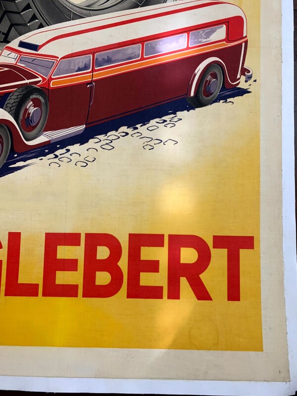 Englebert Tire - Art by George Ham (1933) 30x45 French Advertising Poster LB - Image 5